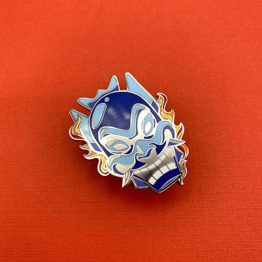 Zuko Blue Spirit mask hard enamel pin - view 2 | Funky Punky Designs