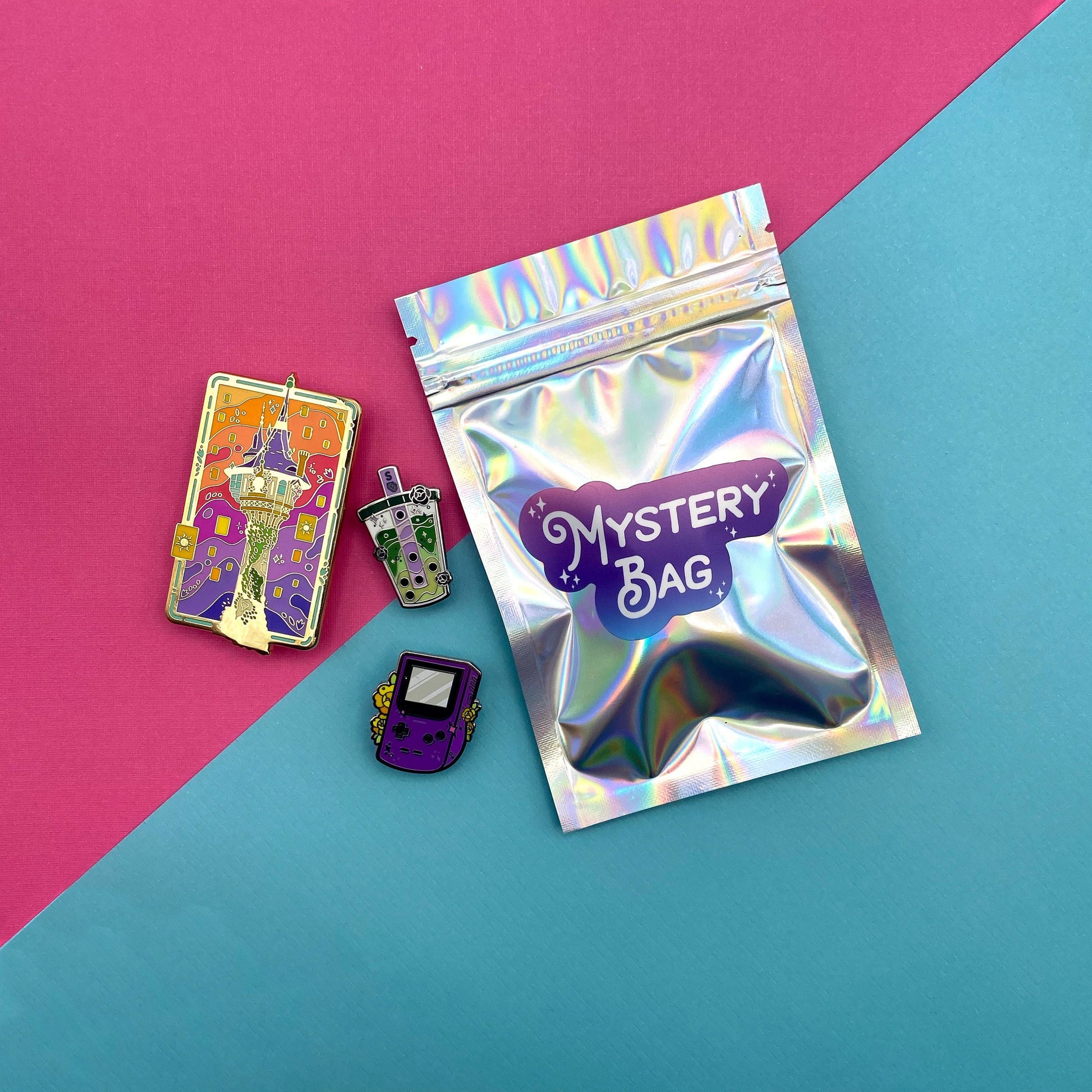 Mystery bag of three hard enamel pins | Funky Punky Designs