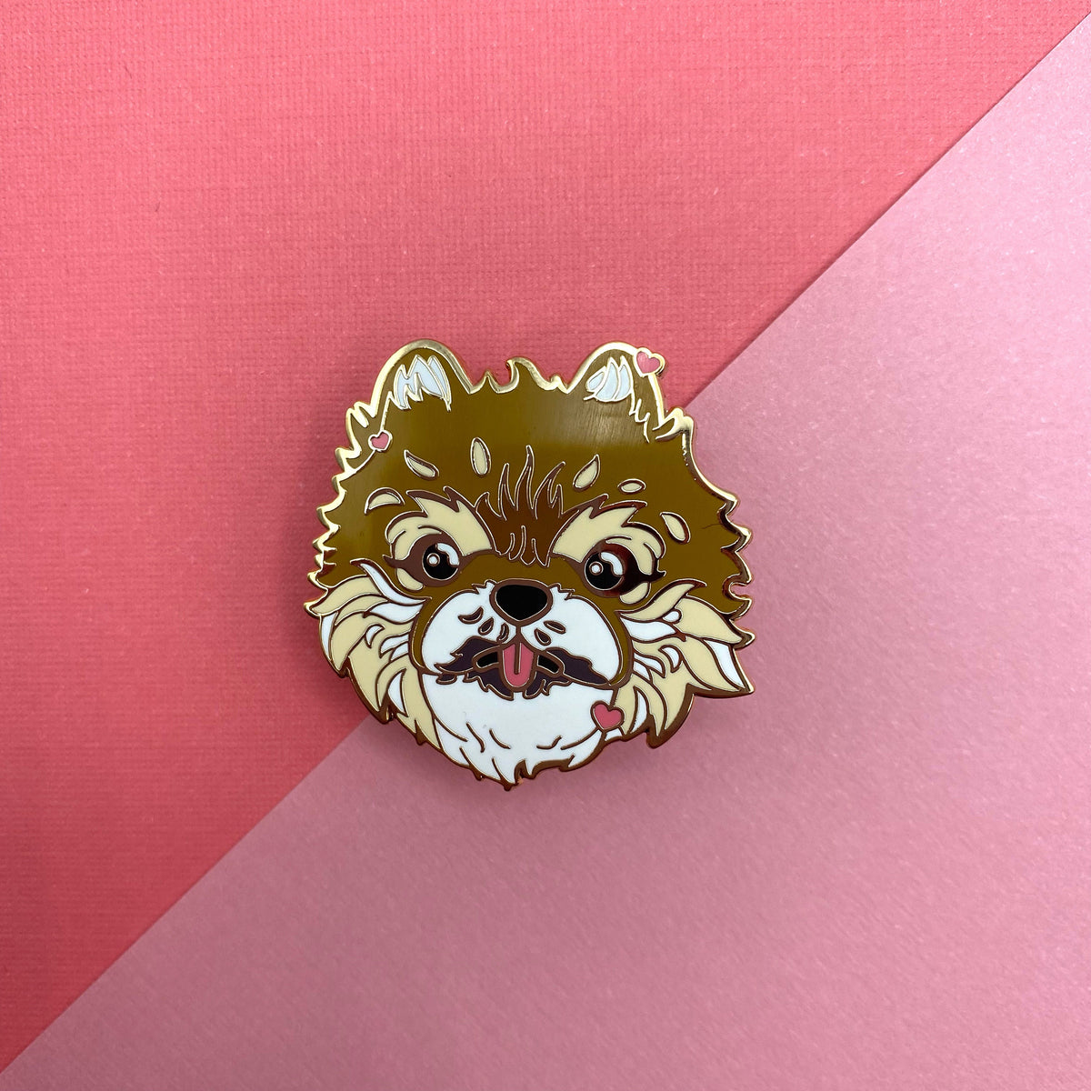 Pomeranian dog hard enamel pin | Funky Punky Designs