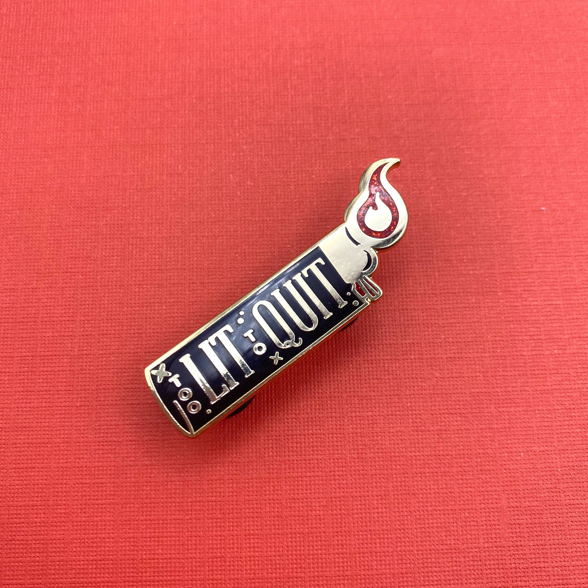 Too Lit To Quit lighter hard enamel pin - view 2 | Funky Punky Designs