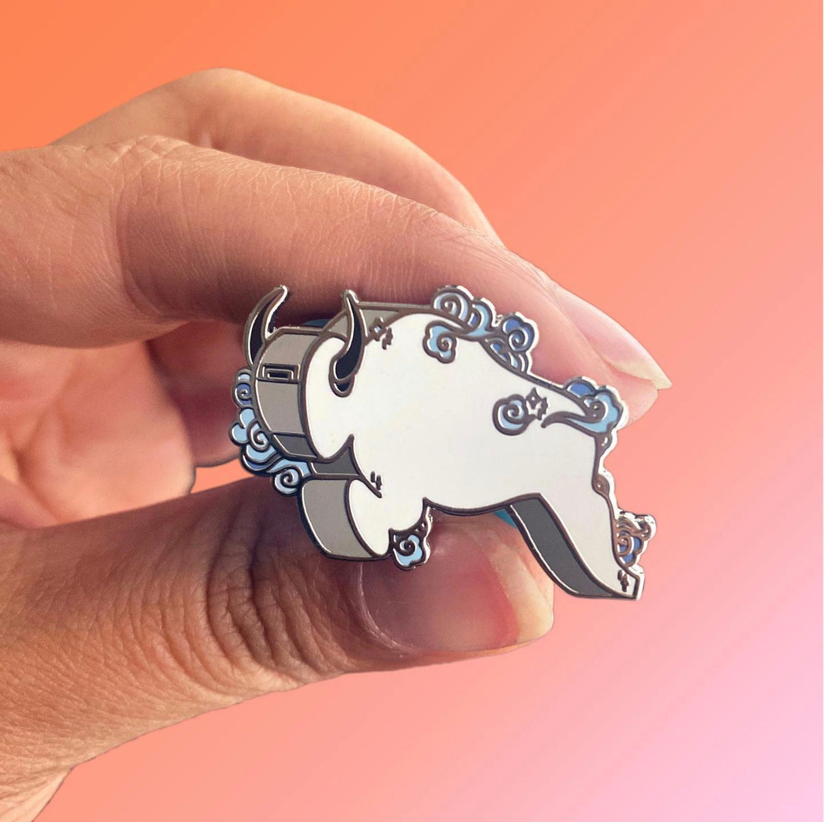 Appa sky bison whistle hard enamel pin - view 5 | Funky Punky Designs
